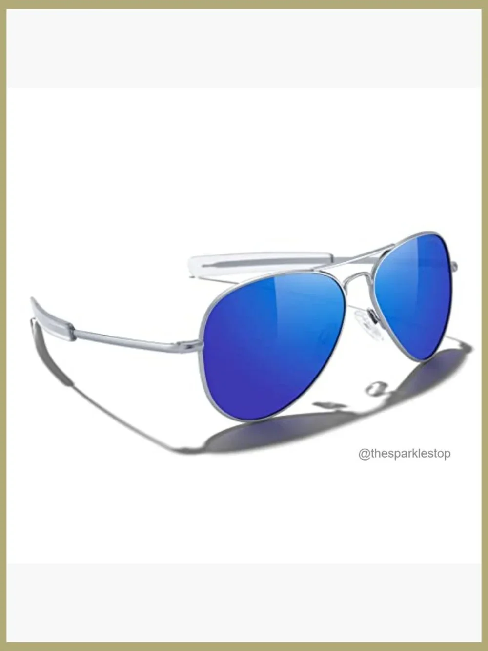 Polarized Aviator Sunglasses with Matte Chrome Frame